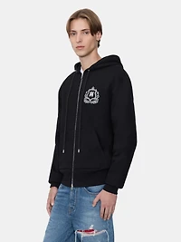 MA CREST ZIP HOODIE - BLACK