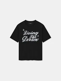 CRYSTAL LIVING THE DREAM TEE - Black