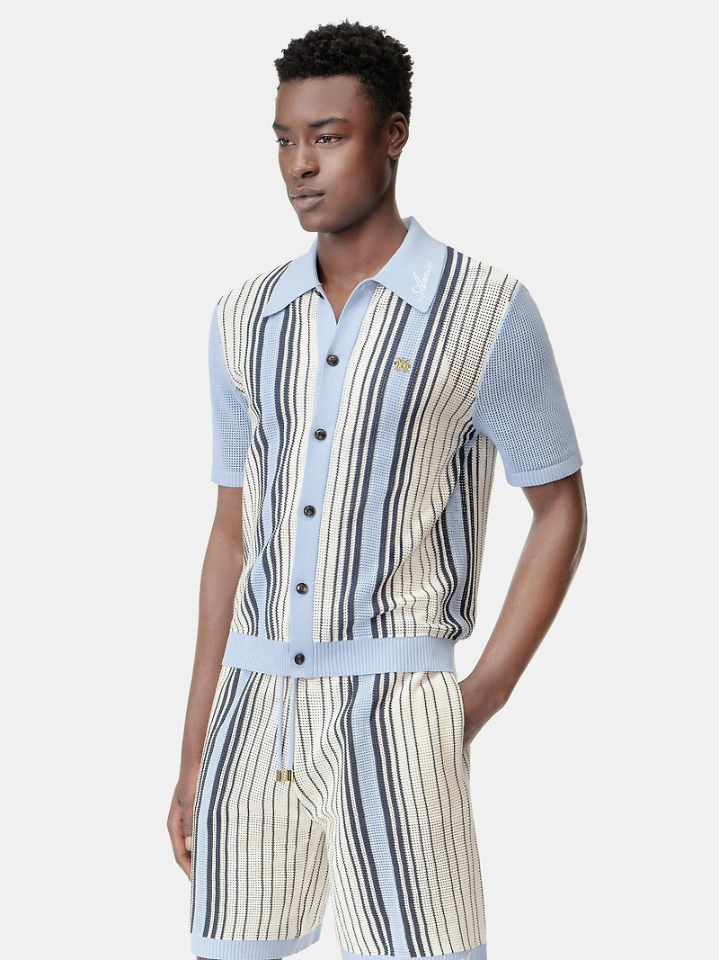 AMIRI SCRIPT STRIPE SHIRT - Ashley Blue