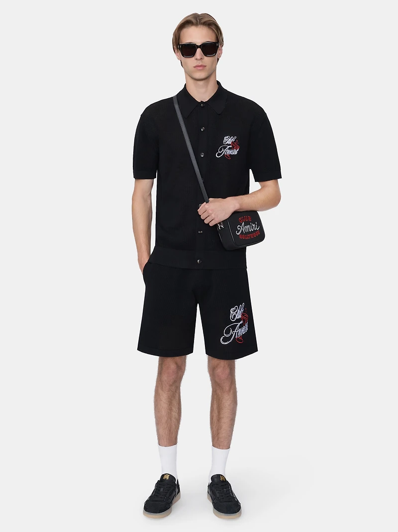 CLUB AMIRI CROCHET SHORT - BLACK