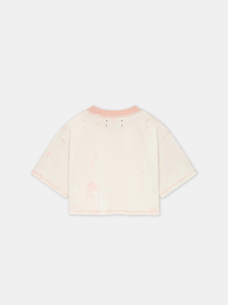 WOMEN - WOMEN'S AMIRI SCRIPT CROPPED TEE Malibu Peach