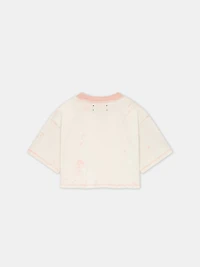 WOMEN - WOMEN'S AMIRI SCRIPT CROPPED TEE Malibu Peach