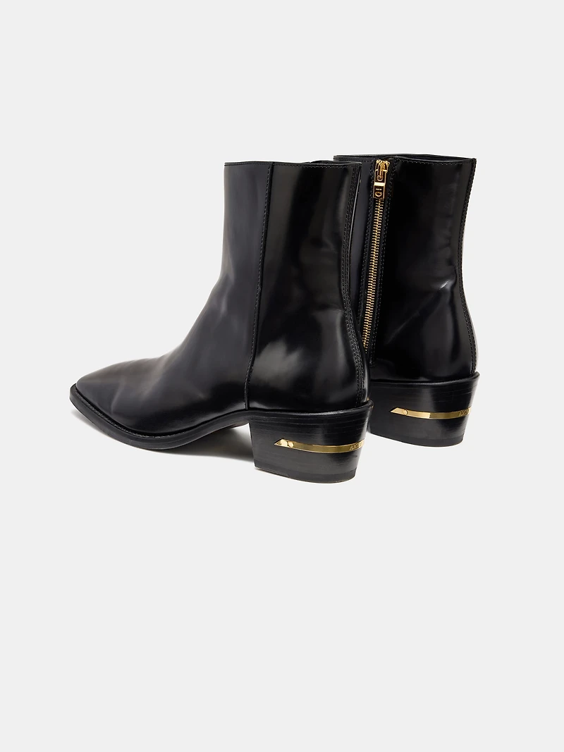 MA METALLIC HEEL BOOT - BLACK