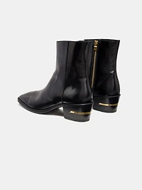 MA METALLIC HEEL BOOT - BLACK