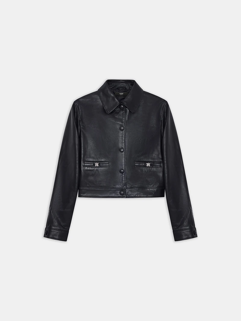 WOMEN - WOMEN'S MA LEATHER BLOUSON BLACK
