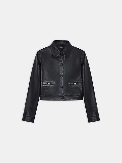 WOMEN - WOMEN'S MA LEATHER BLOUSON BLACK