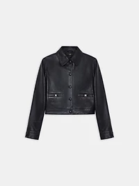 WOMEN - WOMEN'S MA LEATHER BLOUSON BLACK