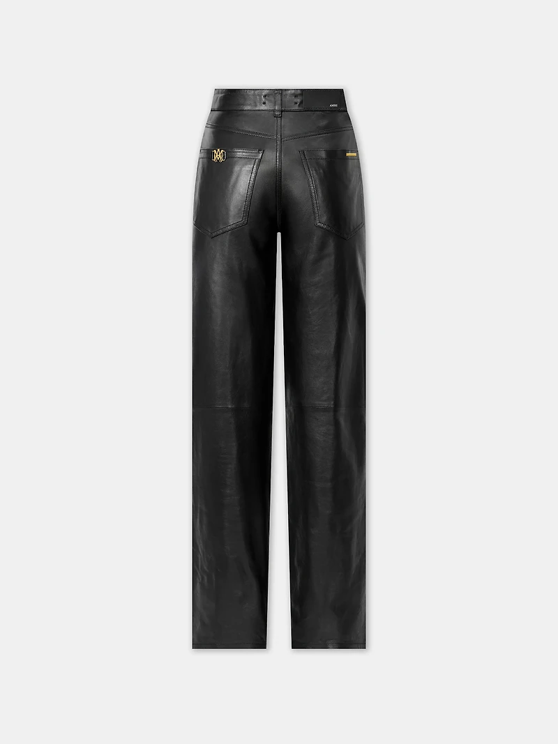 WOMEN - WOMEN'S LEATHER STRAIGHT PANT Black