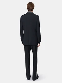 EMBELLISHED LAPEL SINGLE-BREASTED BLAZER - BLACK