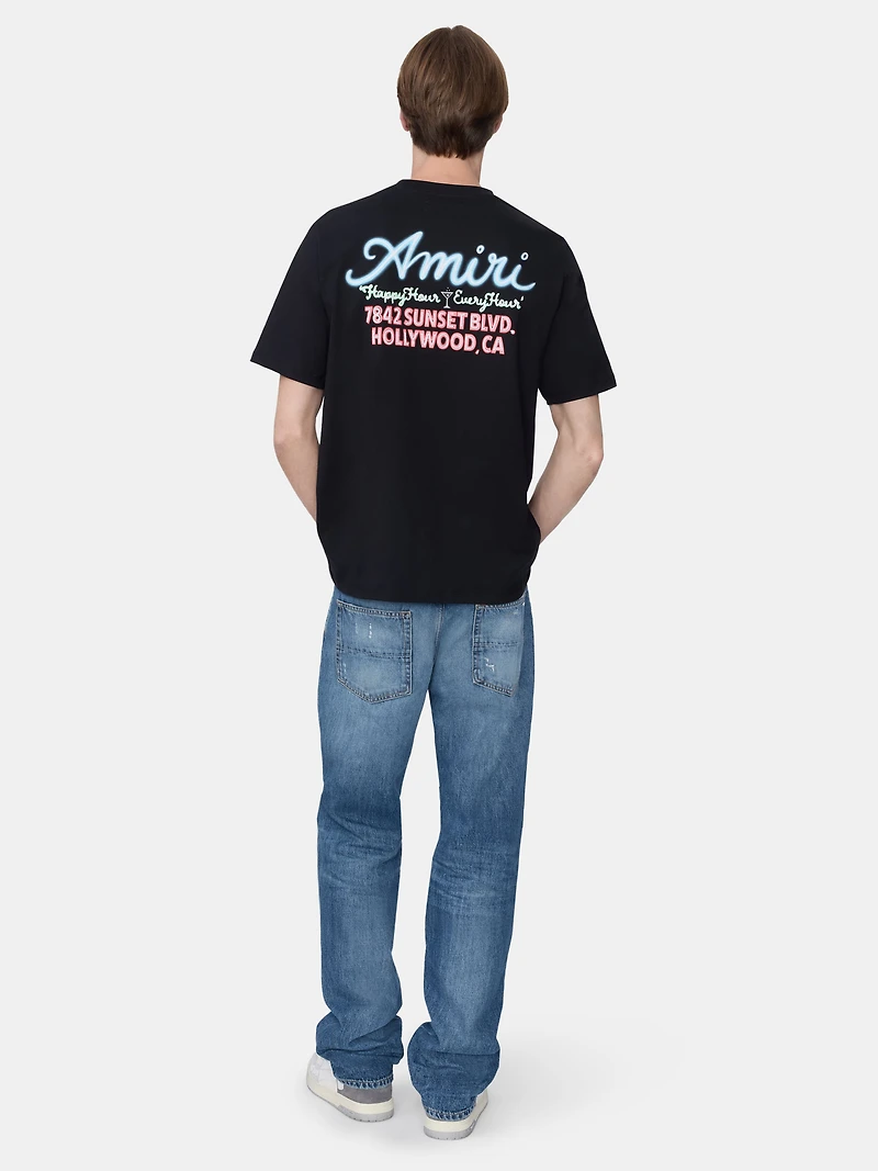 AMIRI NEON LIGHTS OVERSIZED TEE - BLACK