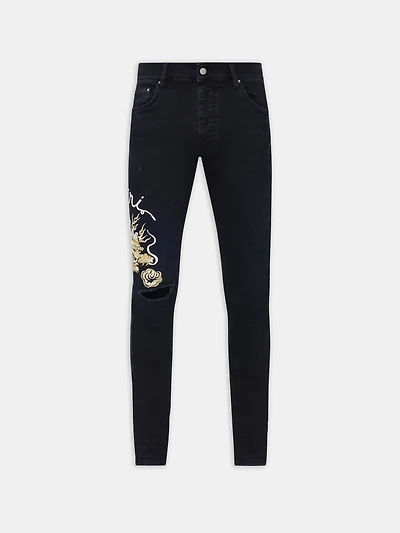 AMIRI DRAGON REPAIR SLIM JEAN - DUSK BLACK