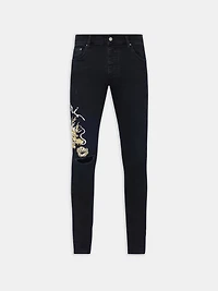 AMIRI DRAGON REPAIR SLIM JEAN - DUSK BLACK