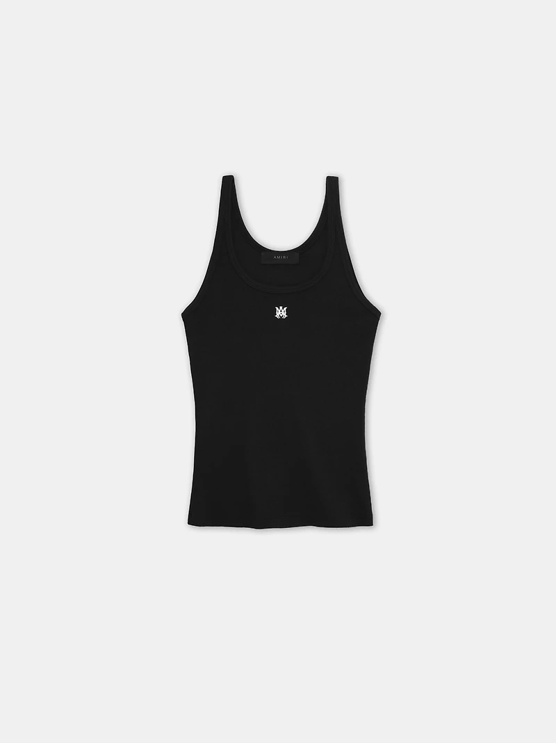 WOMEN - WOMEN'S MA EMBROIDERED RIBBED TANK Black