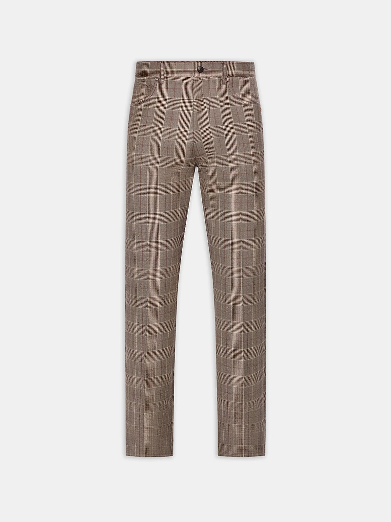 CHECK BOOT CUT PANT - MALT