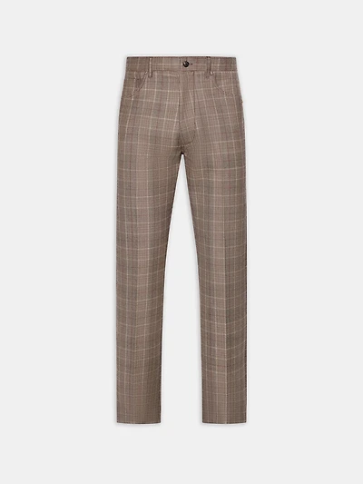 CHECK CROPPED PANT - MALT