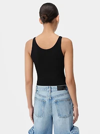 WOMEN - WOMEN'S MA EMBROIDERED RIBBED TANK Black