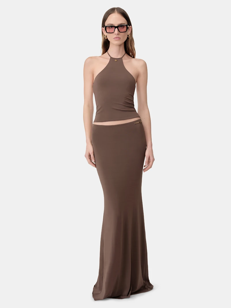WOMEN - WOMEN'S HALTER TOP Walnut Brown