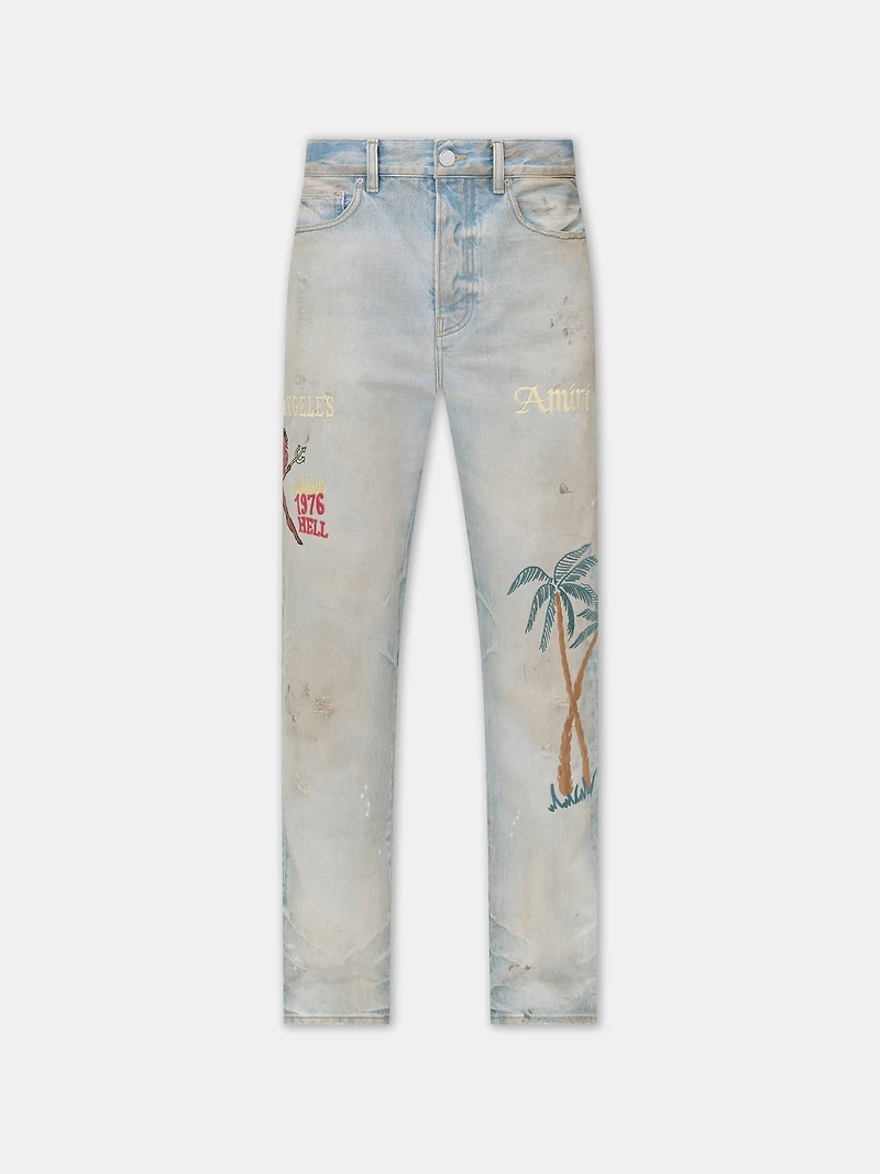 EMBROIDERED SINNERS JEAN - Perfect Antique Indigo