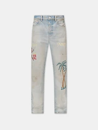 EMBROIDERED SINNERS JEAN - Perfect Antique Indigo