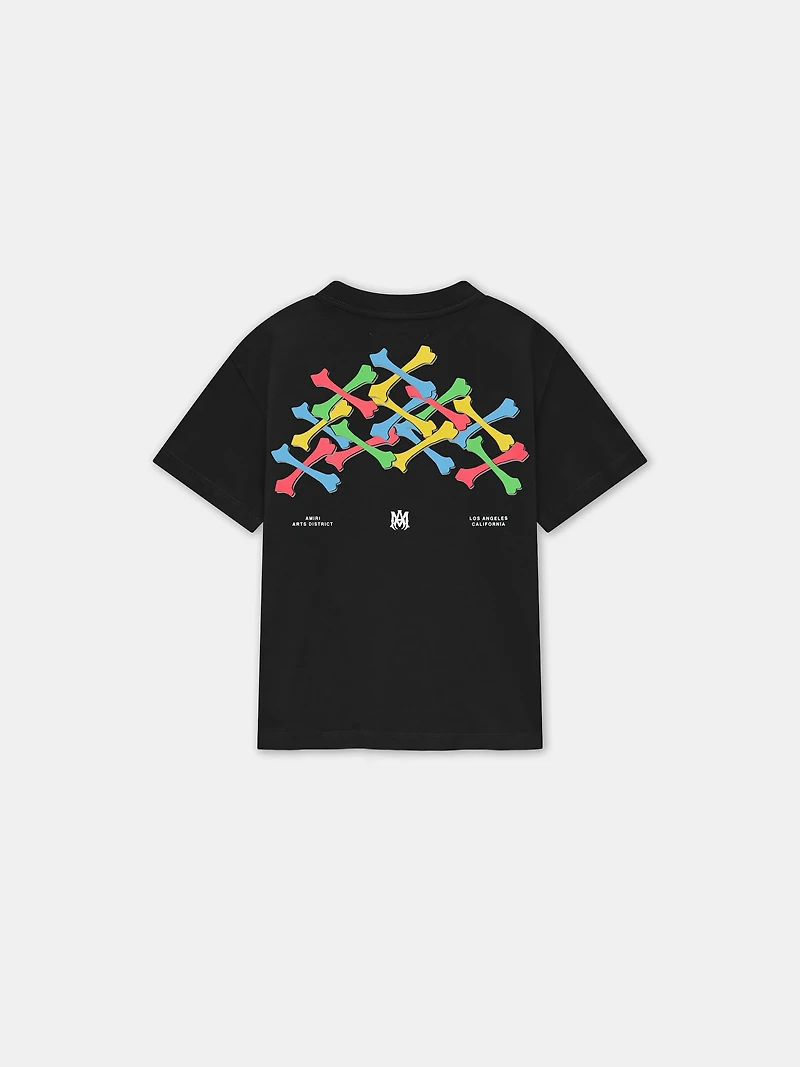 KIDS - KIDS' BONES STACKED TEE Black