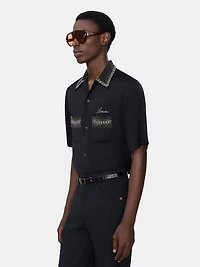 CRYSTAL AMIRI SCRIPT SHIRT - BLACK