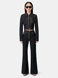 WOMEN - WOMEN'S ZIP UP FLARE JEAN Raw Indigo