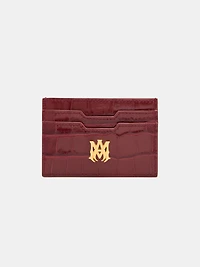 CROC EMBOSSED CARD HOLDER - WINE