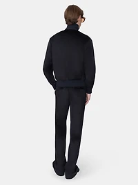 VELVET FLARE TRACK PANT - BLACK