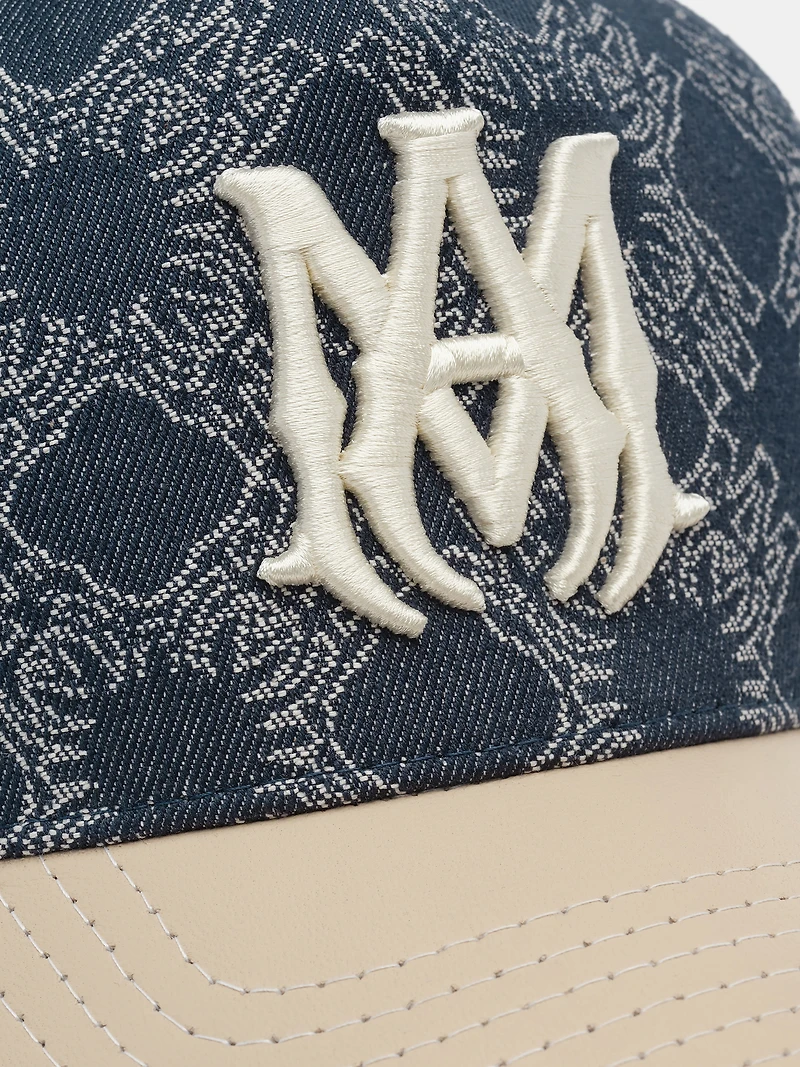 MA LEATHER BRIM DENIM HAT - Indigo