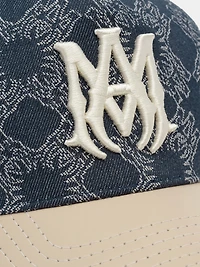 MA LEATHER BRIM DENIM HAT - Indigo