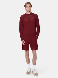 AMIRI CROCHET MESH CREW - WINE