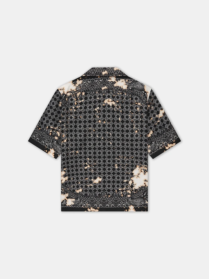 BLEACH BANDANA BOWLING SHIRT - Black