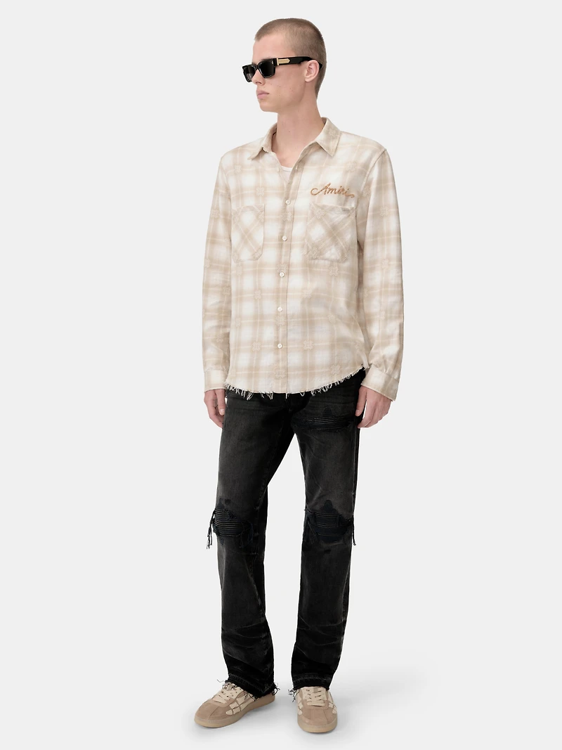 BLEACH BANDANA PATCH FLANNEL - Light Camel