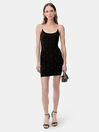 WOMEN - WOMEN'S CRYSTAL MINI DRESS Black