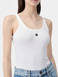 WOMEN - WOMEN'S MA EMBROIDERED RIBBED TANK White
