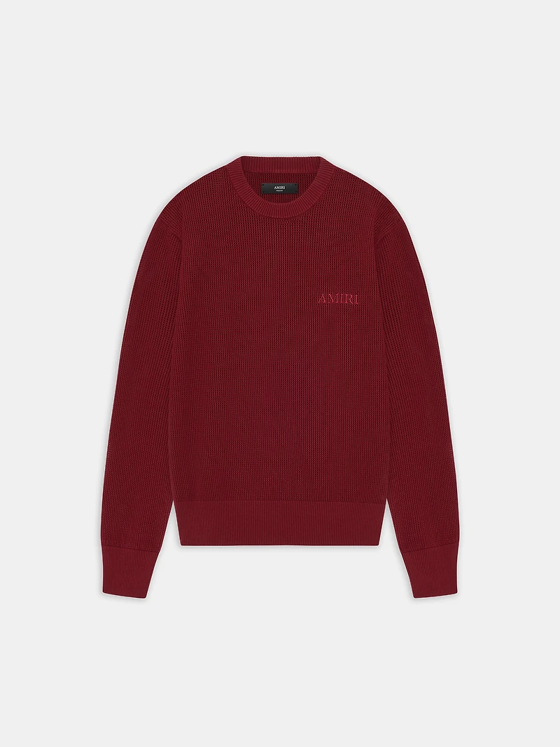 AMIRI CROCHET MESH CREW - WINE