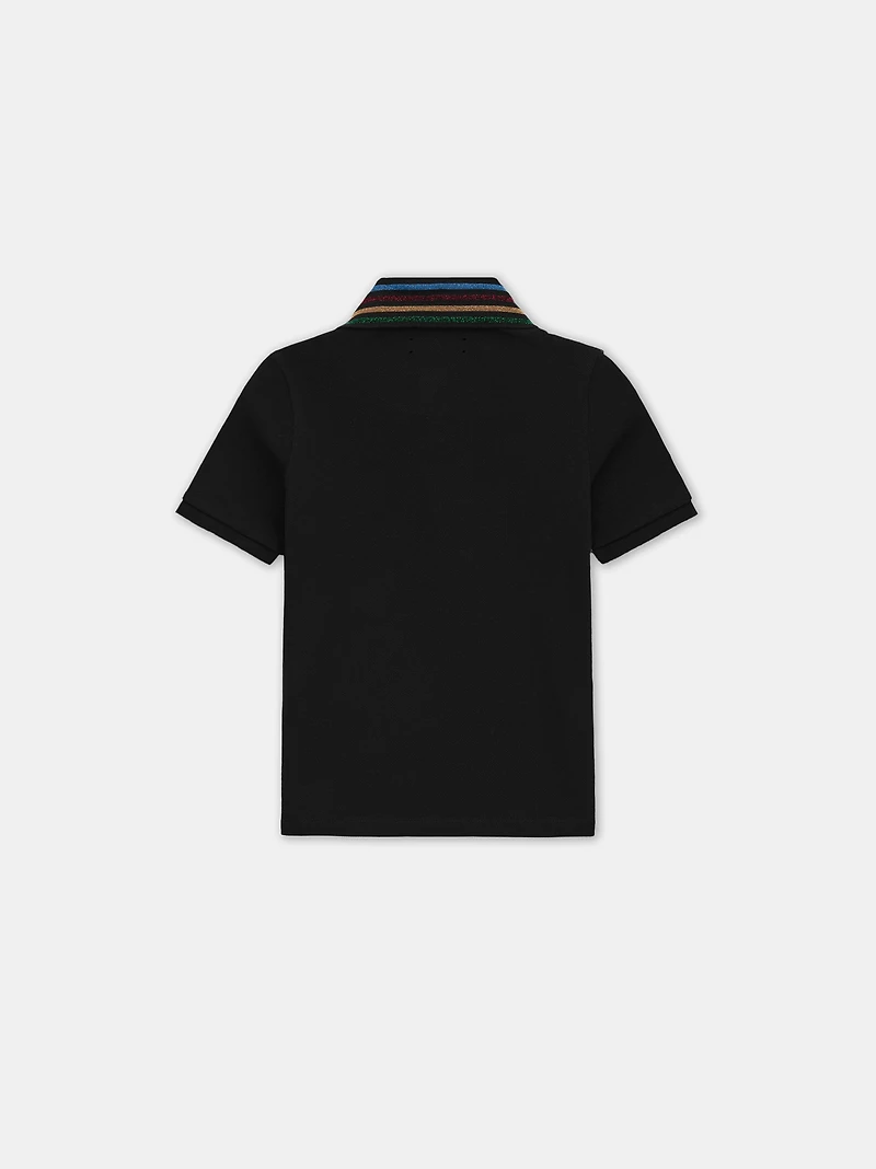 KIDS - KIDS' MA QUAD SCRIBBLE POLO Black