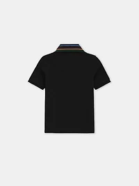 KIDS - KIDS' MA QUAD SCRIBBLE POLO Black