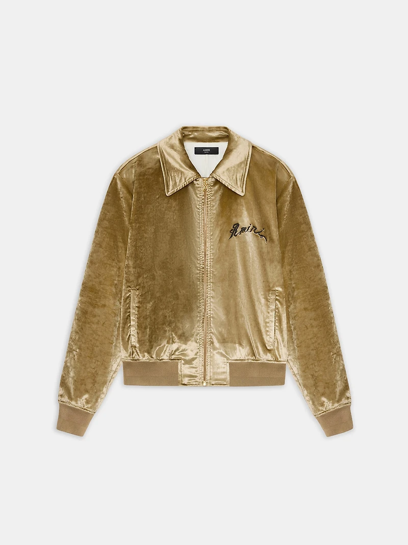 AMIRI DRAGON VELVET BOMBER - GOLD