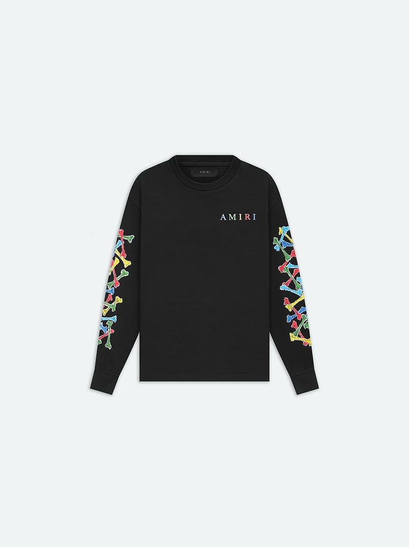 KIDS - AMIRI BONES SCRIBBLE LONG SLEEVE TEE Black