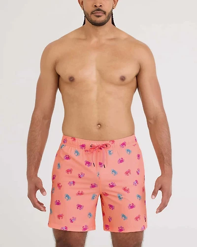 Oh Buoy 2-in-1 Volleyball Swimsuit 7" Boiled Crab-Desert Flower