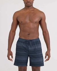 Mailllot SEA TO SHORE 2N1 6" RAYURE AGITÉE-INDIGO