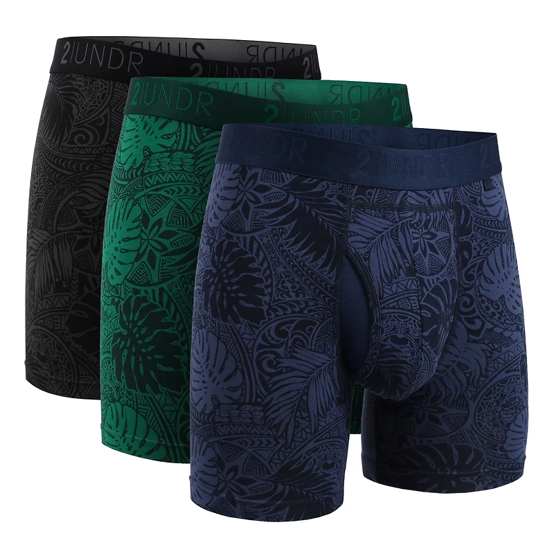 Pack of 3 selected boxers Coastal Blue/C.Black/C.Green