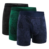 Pack of 3 selected boxers Coastal Blue/C.Black/C.Green