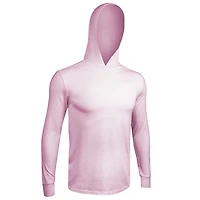 Luxury Heathered Light Pink Long Sleeve Hooded Sweatshirt