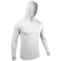Luxury White Long Sleeve Hooded Sweater