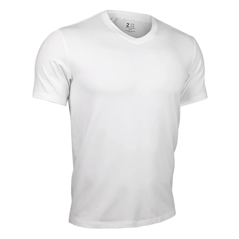 Luxury White V-neck T-shirt