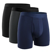 Pack of 3 Day Shift Boxers Black/Grey/Navy