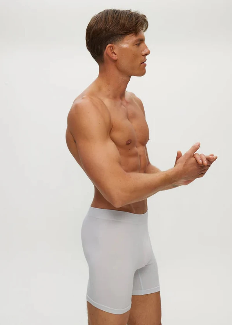Illusion Blue Seamless Long Boxer Shorts