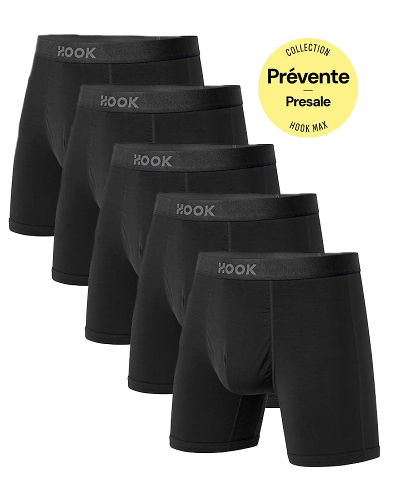 Pack#10 : 5 boxers Max 5X Noir Carbone